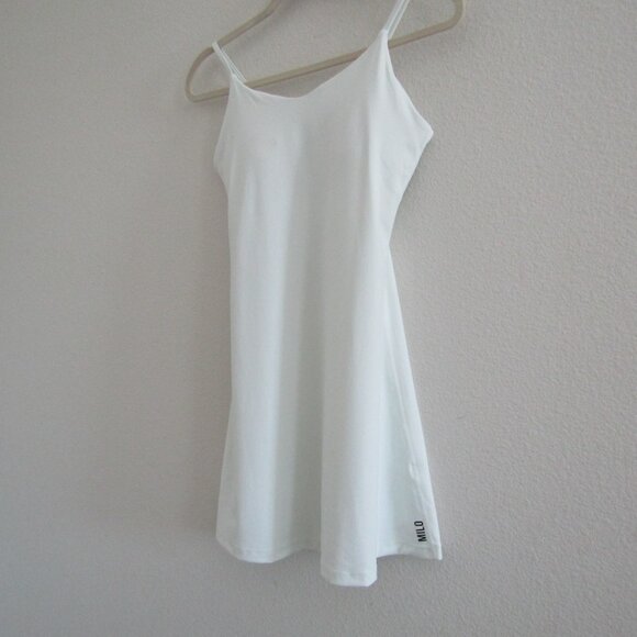 Milo Activewear Tennis Dress 8 White Athletic Athleisure Gym Workout - Picture 6 of 11